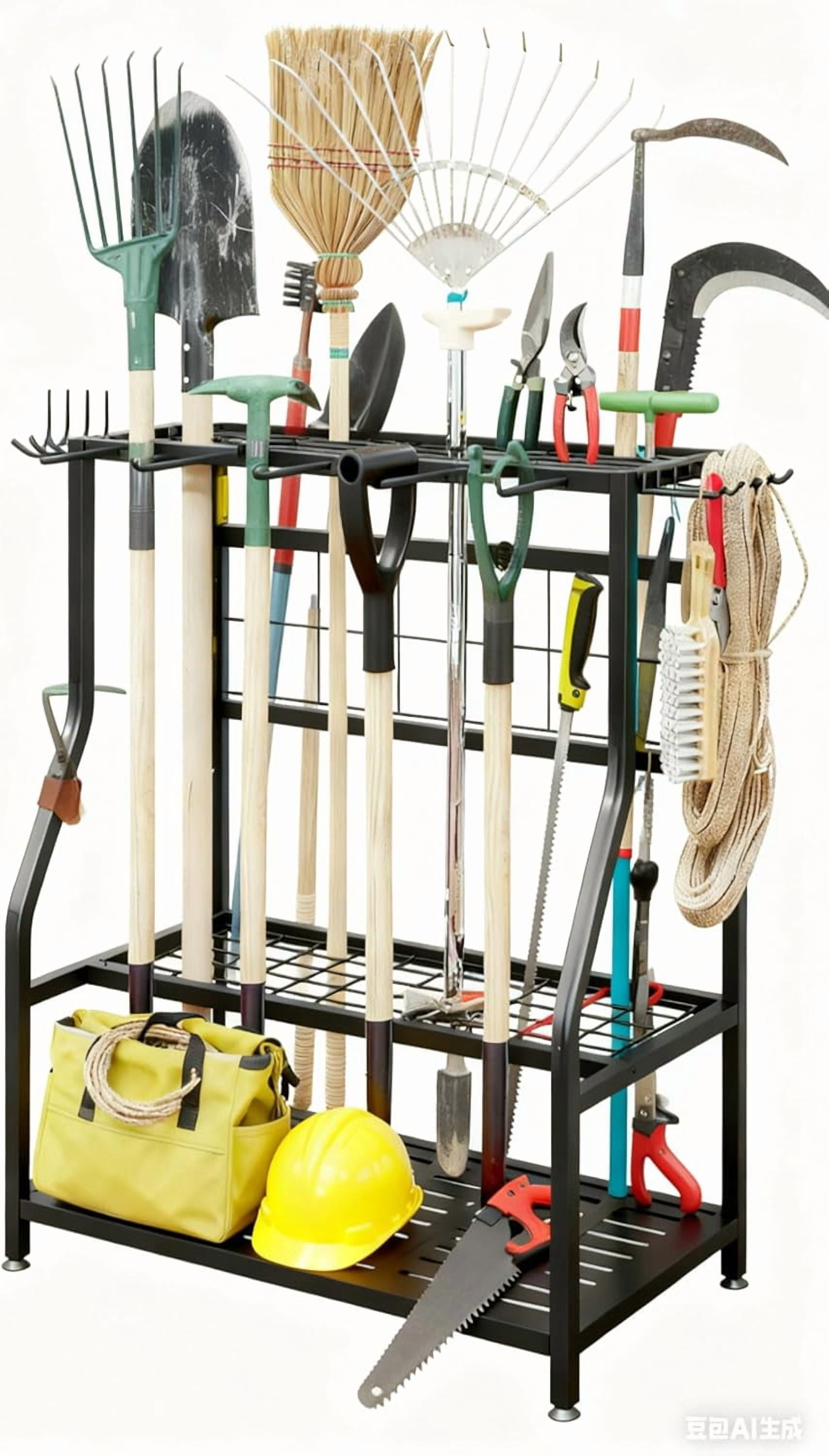 Steel Yard Racking Garden Tool Organizer Holder Heavy Duty Steel Rack Up to 60 Long ...