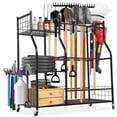 thumbnail image 1 of Garden Tool Organizer Rolling Cart Large Capacity Rust-Resistant Metal Tool Cart with Wheels Hooks Garage Shed Yard Outdoor Storage Rack, 1 of 6