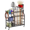 thumbnail image 1 of Garden Tool Organizer with Wheels for Garage and Shed, Spacious Tool Storage, Multi-Tier Design with Side Hooks for Rakes, Shovels, Brooms, and Yard Tools Rolling Cart, 1 of 15