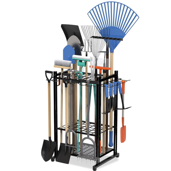 Garden Tool Organizer Yard Tool Tower Rack for Garage Organization and Storage Long-Handled Tools Garden Tool Stand