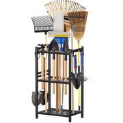 Garden Tool Organizer, UNTIMATY Yard Tool Rack with Hooks for Garage Organization Storage,Heavy Duty Metal Garden Tool Organizer Stand for Garage Shed Backyard
