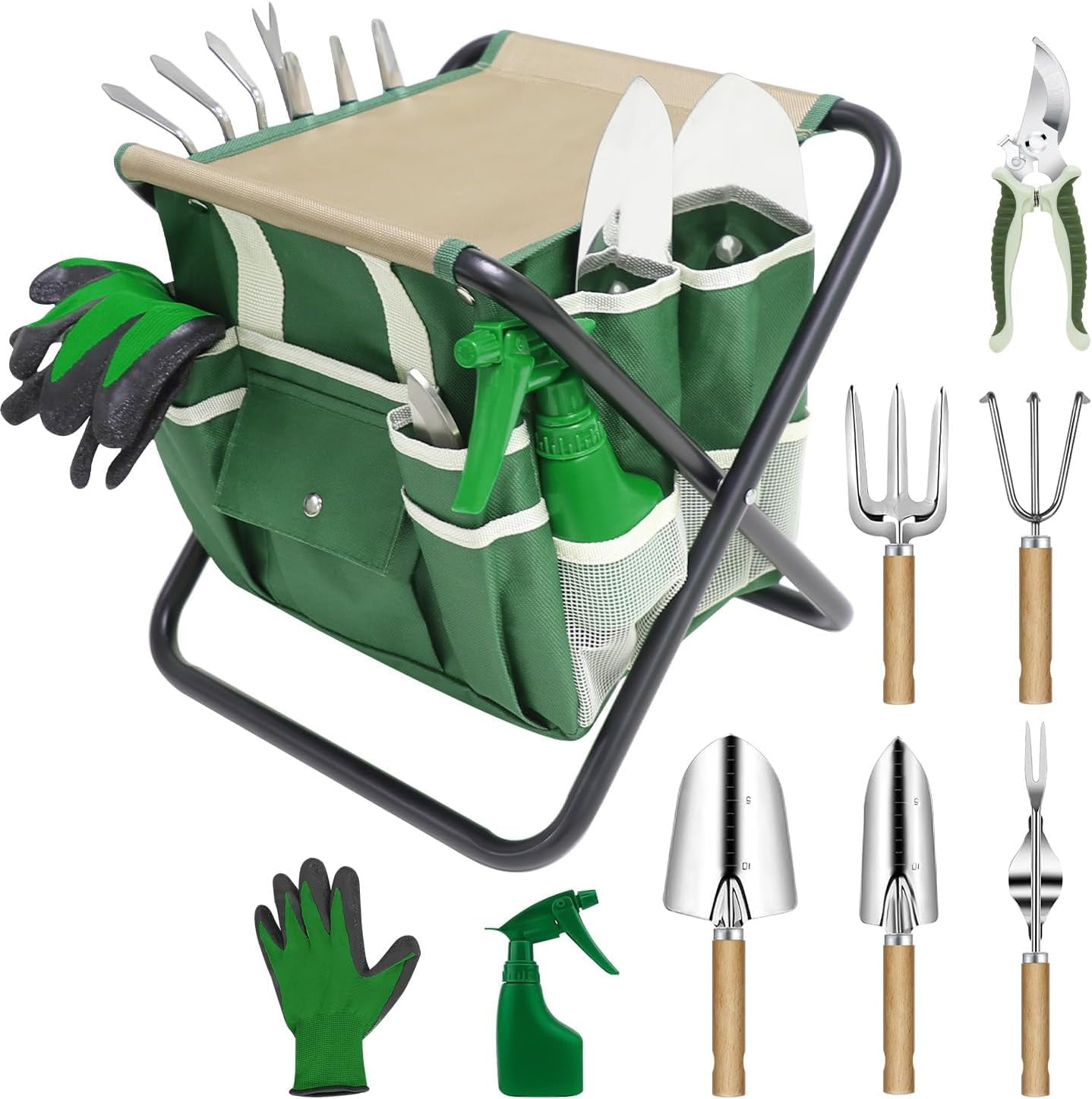 PICNIC TIME ONIVA Gardener 5-teiliges Garten Set Mit Klappsitz & Tragetasche