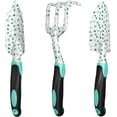 thumbnail image 1 of Garden Tool Set with Non-Slip Rubber Handle, 3 Piece Cast-Aluminum Heavy Duty Gardening Kit Includes Hand Trowel, Transplant Trowel and Cultivator Hand Rake, Cactus Pattern Printed, 1 of 7