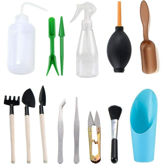 Garden Tool Set,Succulent Tools,14 Pcs Transplanting Tools Set,Plant Care Kit for Succulent Mini Gardening,Mini Garden Tools