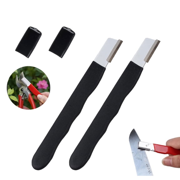 Garden Tool Sharpener - 2pcs Pocket Blade Sharpener for Pruning Shears, Scissors & Hatchets