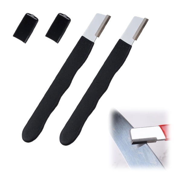 Garden Tool Sharpener, Pocket Blade Sharpener, Premium Wolfram Steel Multipurpose Sharpener for Pruning Shears Hatchets Scissors Sickle(Black,2PCS)