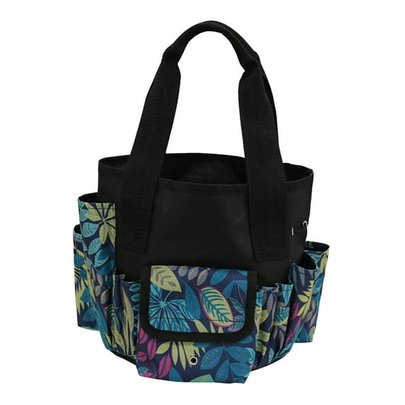 Garden Tool Storage Bag, Pouch Organization, Waterproof, Compact Double Handle Heavy Duty Gardening Tote with Pockets Tool Organizer color stitching