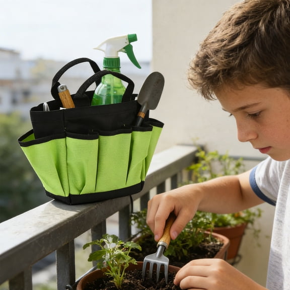 Garden Tool Tote, Kadlawus Garden Tool Tote, Storage Bag With Multiple Pockets, Compact Gardening Organizer, Lightweight And Portable, Holds Small Tools And Accessories, Ideal For Garden Maintenance