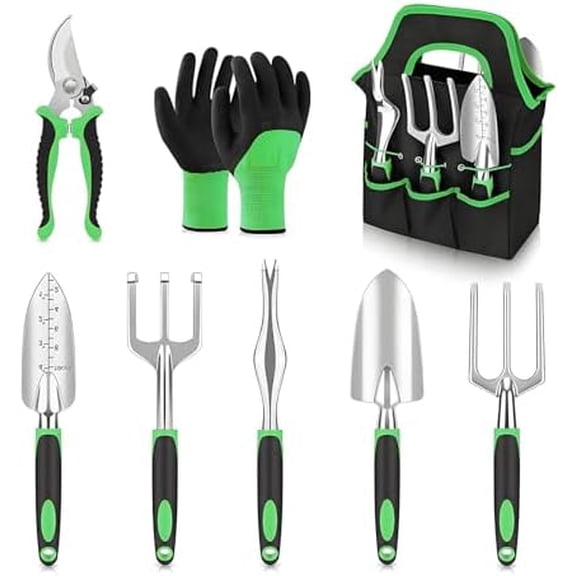 Garden Tools 8-Piece, Gardening Hand Tools, Gardening Tools Set Cultivators with Rust-Proof,Stainless Steel, Aluminum Alloy Material, Gardening Supplies Set Ideal Gift$$Garden & Patio