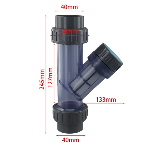 Garden Tools Gardening Tools Y-Type Filter I.D 20~63Mm Transparent Pvc Y-Type Filter Aquarium Fish Tank Irrigation Filters inner dia 40mm