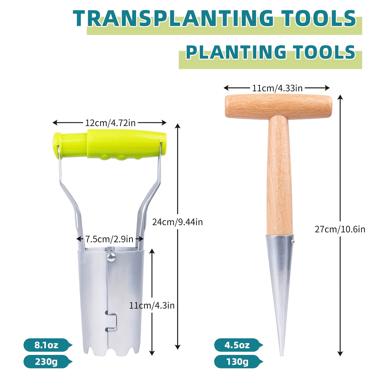 Direct Planting Tools Garden Tools, Planting Tools for Transplanting Plants, Including a 4 ...