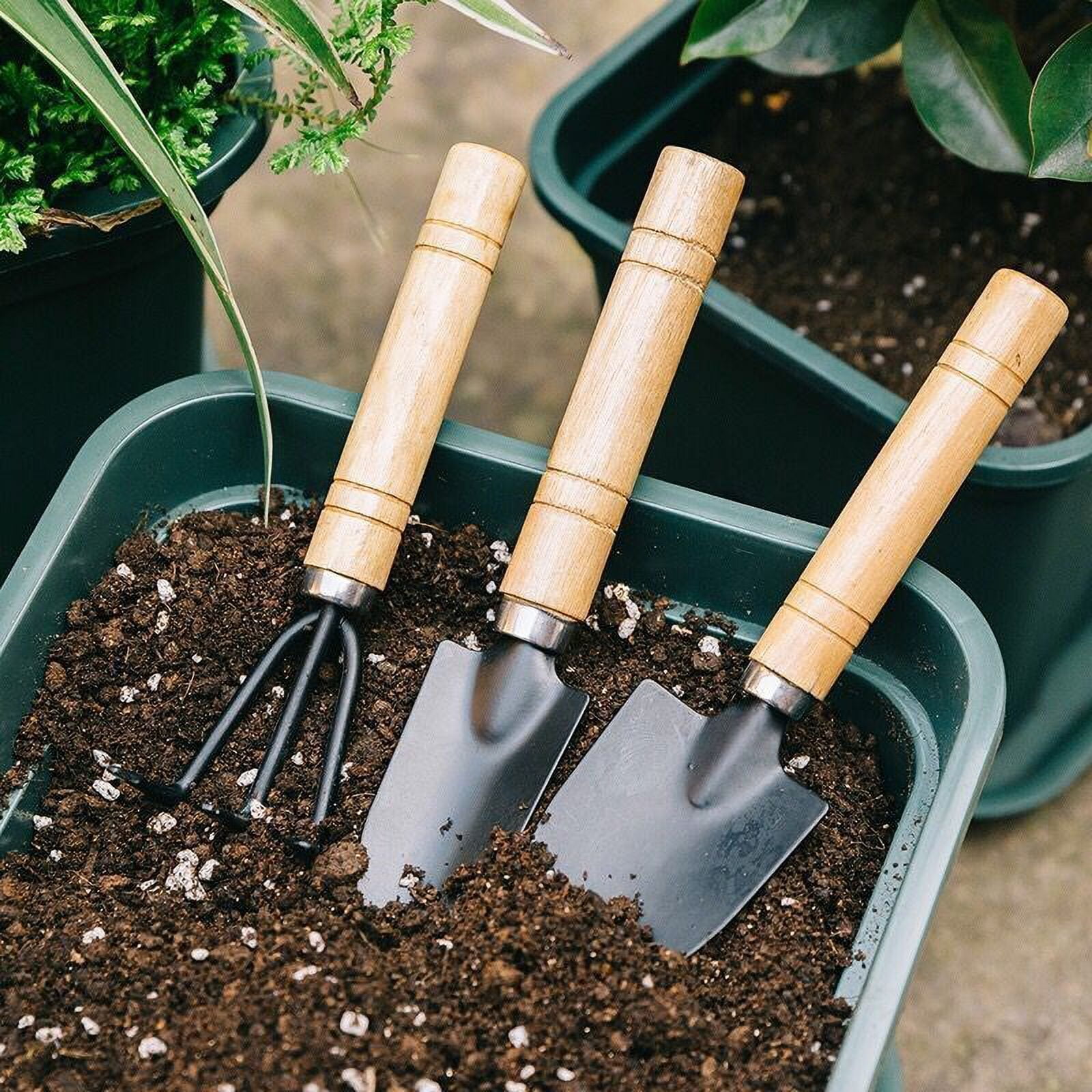 Bernini Ergonomic Garden Tool Set of 3, Vertical Handle Garden Tools for  Arthritis Requires Less Grip Strength for Gardening, Gifts Tools for Men
