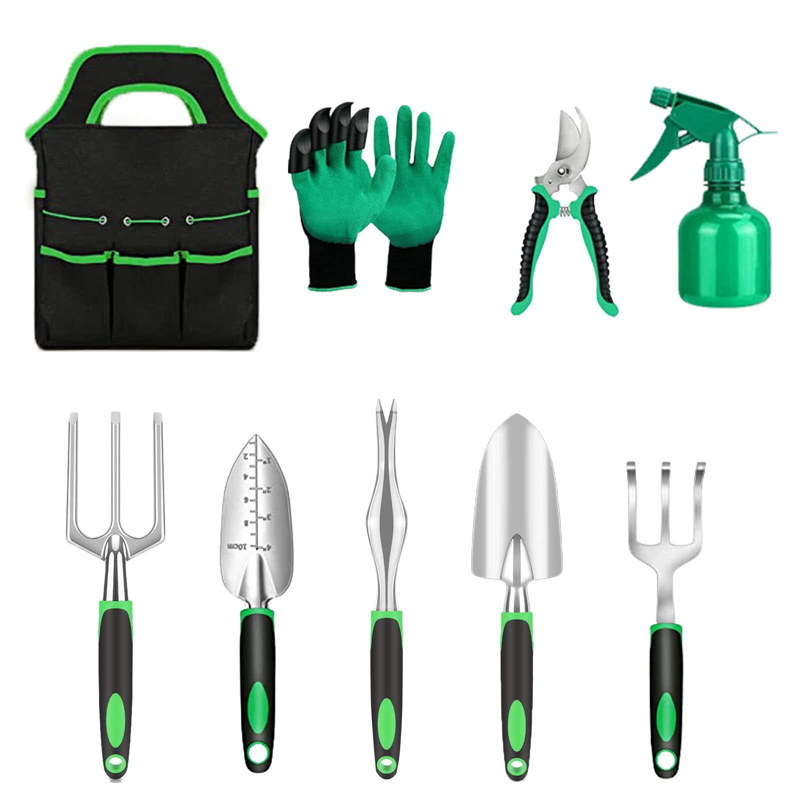 Garden Tools Set - 9 Piece Gardening Kit - Easy to Carry Tote Bag ...