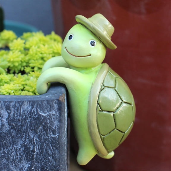 Garden Tortoise Statue,Resin Tortoise Figurines,Miniature Flower Pot Turtle Hugger Decorations,Turtle Pot Buddy,Cute Turtles Pot Hugger Figurines
