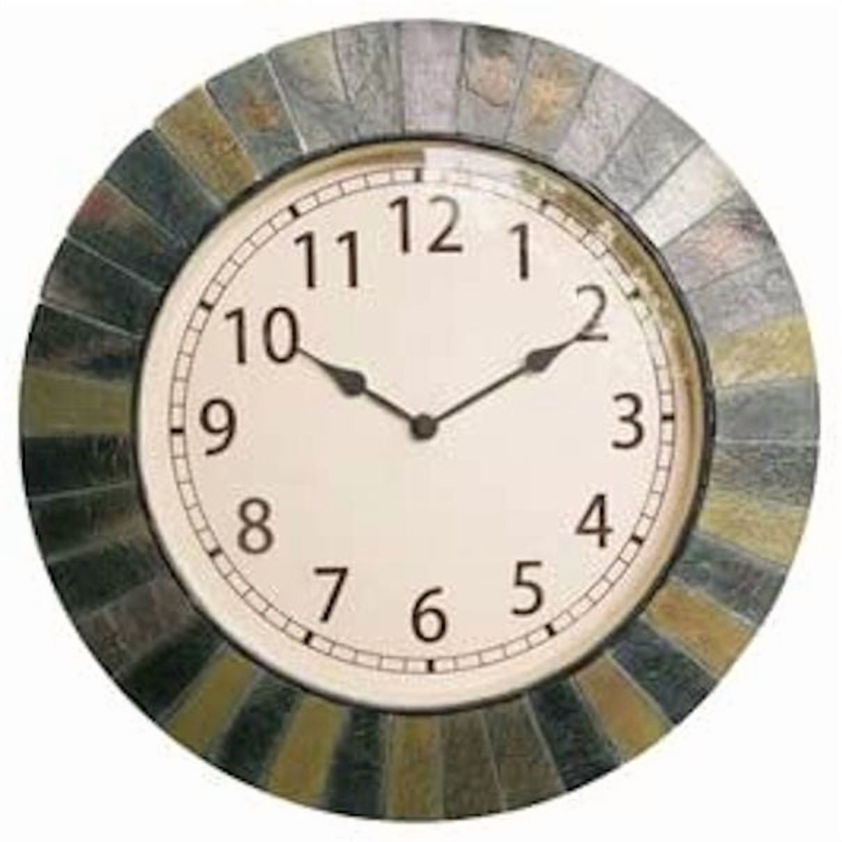 Garden Treasures 14-inch Outdoor Hand-Painted Faux Slate Wall Clock, #0484962