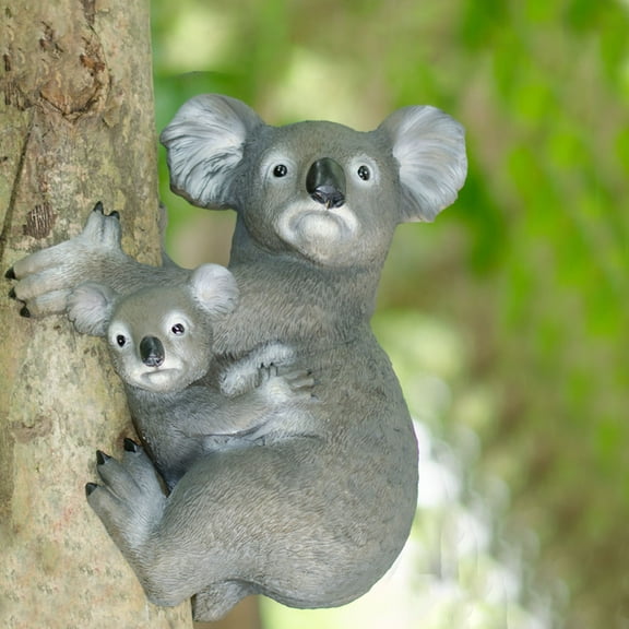 Garden Tree Hanging Resin Ornaments, Yard and Outdoor Decorations, Cute Hand-Painted Cub Figurine, Friendly Garden Sculpture, Easy Install Hanging Decor