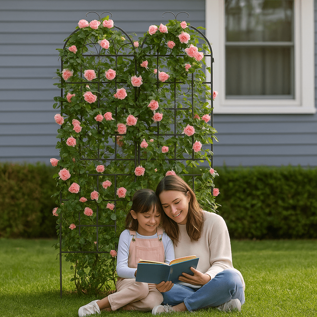 Garden Trellis, 2 Pack Metal Trellis for Climbing Plants, Indoor/Outdoor Plant Trellis for Potted Plants, House Plants, Climbing Vines, Flowers and Vegetables
