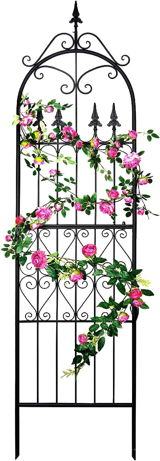 Garden Trellis 86” x 21.7” for Climbing Plants 7.2FT Metal Iron Wire