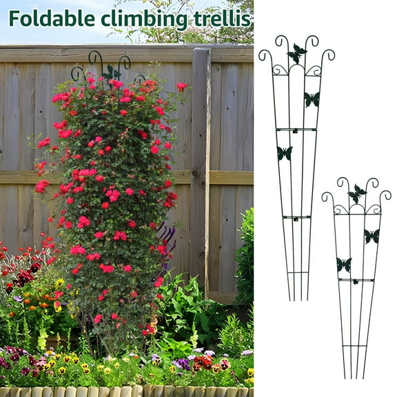Garden Trellis for Climbing Planter Foldable Metal Flower Trellis Rust-Resistant Iron Wire Screen for Outdoor Indoor Use Planter Support for Vegetables Roses Vines
