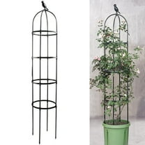 Garden Trellis for Climbing Plants,57inch with Heavy Duty Plastic Coated,Garden Outdoor Indoor Potted Plant Support,Round Obelisk Garden Trellis for Climbing Vine（Black)