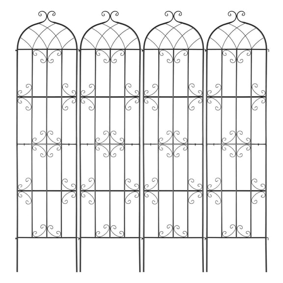 Garden Trellis for Climbing Plants, 87 x 20 in, 4 Packs Rustproof Metal Garden Flower Trellis, Outdoor Climbing Rose Trellis Cucumbers Support, Decorative Clematis Trellis for Courtyards Lawns
