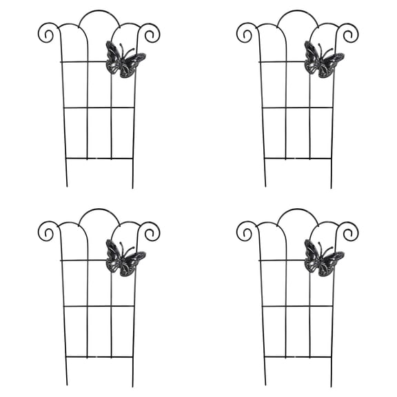 Garden Trellis for Climbing with Butterfly Birds Decor, 1-4 Pack Metal Indoor Trellis, Decorative Support Stakes for Potted Houseplants Vine Support