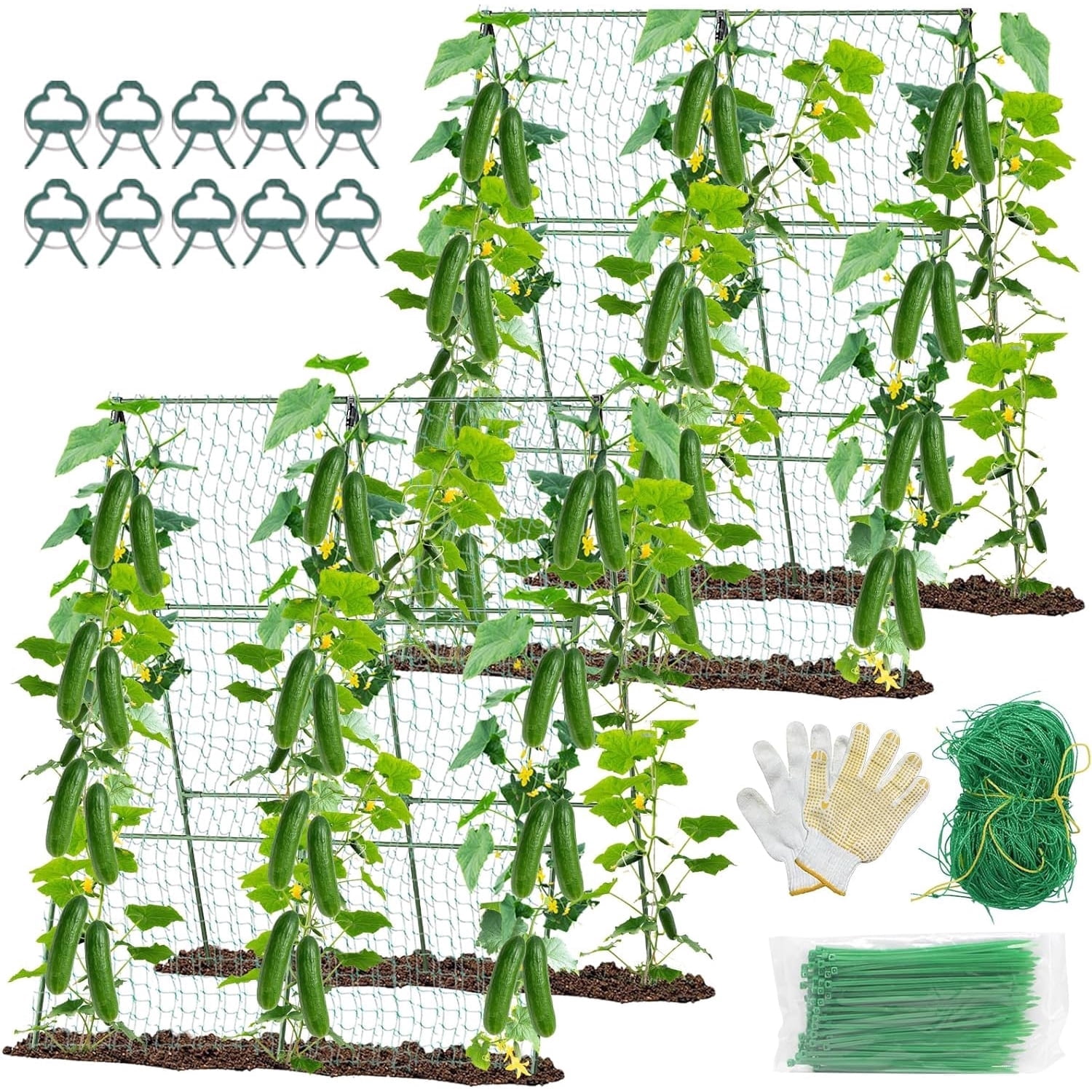 Garden Trellis for Climbing Plants Outdoor, 2PCS A-Frame Cucumber Trellis for Raised Bed, Tomato Trellis for Raised Garden Bed, Garden Trellises for Cucumber, Tomato, Climbing Plants