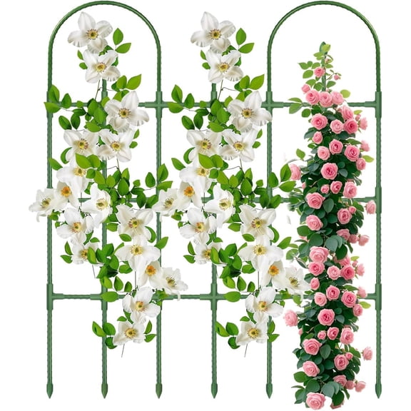 Garden Trellis for Climbing Plants Outdoor, 47.2" H*35.4" W Rustproof Sturdy Garden Arch Trellis for Potted Climbing Cucumber Tomato Rose Vegetable Flower Plant Trellises