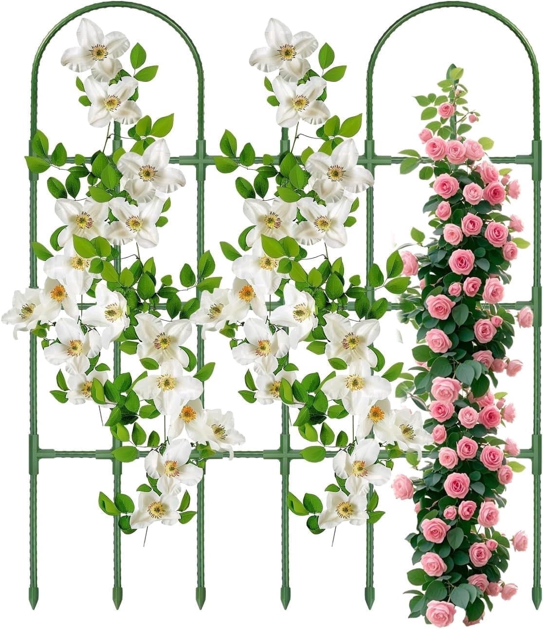 MQ Trellis for Climbing Plants Outdoor, 47.2" H*35.4" W Rustproof Sturdy Garden Arch Trellis for Potted Climbing Cucumber Tomato Rose Vegetable Flower Plant Trellises