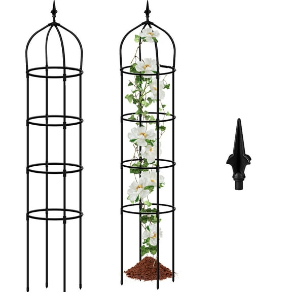Garden Trellis for Climbing Plants Outdoor, 6FT Tall Plant Trellis Support for Potted Plants Climbing Vine Rose Clematis Vegetable Cucumber Trellis, Garden Obelisk Trellis