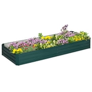 Garden Trellis, Galvanized Raised Garden Bed, 8 x 3 x 1 Metal Planter Box, for Growing Vegetables, Flowers, Herbs, Succulents, Green, Green Outdoor Garden Arch,Steel Metal Garden Trellis