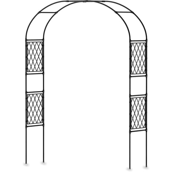 Garden Trellis Panel, PE and Plastic Mesh Privacy Divider with Decorative Backdrop Function, Tool-Free Quick Assembl.