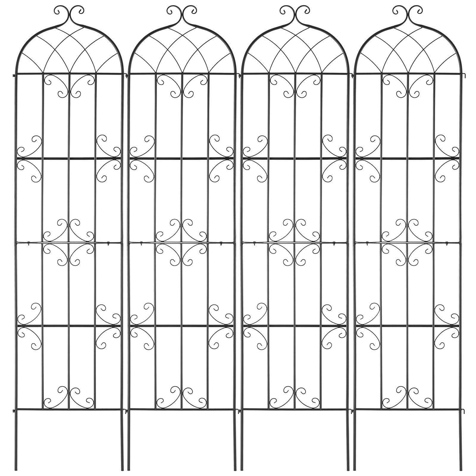 Garden Trellis for Climbing Plants 87 x 20 Inch 4 Pack Rustproof Metal Outdoor Rose Cucumber Clematis Support for Courtyard Lawn