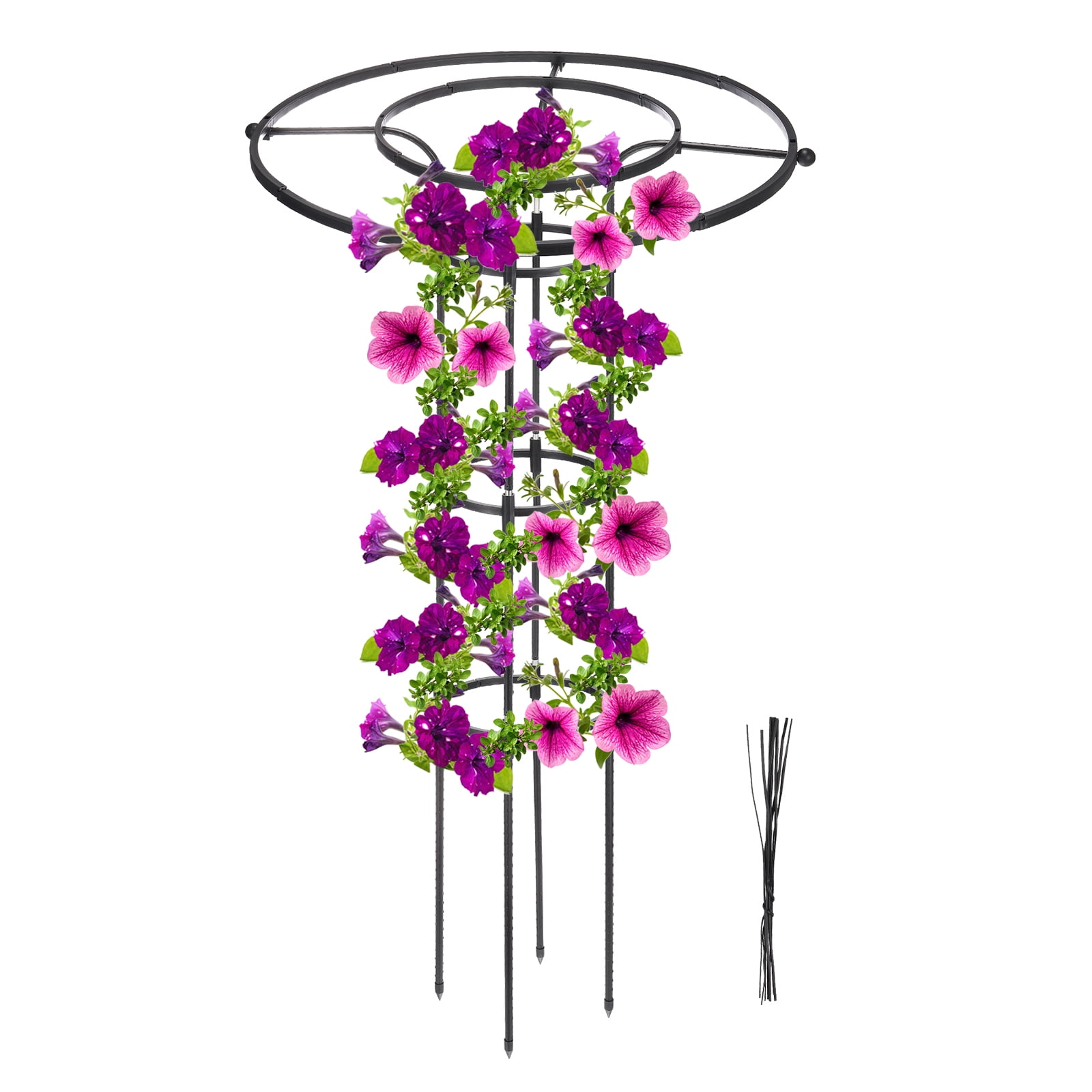 Garden Trellis for Climbing Plants Outdoor, 120cm Metal Umbrella Plant Trellis for Vine Flower Support,Black