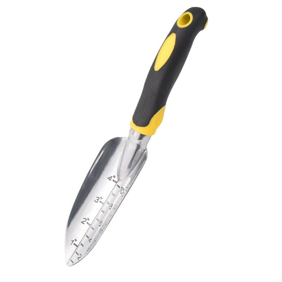 Garden Trowel Hand Shovel with Soft Rubberized Non-Slip Ergonomic Handle for Planting Transplanting, Weeding, Moving and Smoothing Soil-Gardening Gift