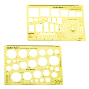 Garden Tutor Multiscale Garden & Landscape Design Templates – 2 Precision-Cut Translucent Yellow Architectural & Drafting Tools for Garden, Yard & Landscape Design