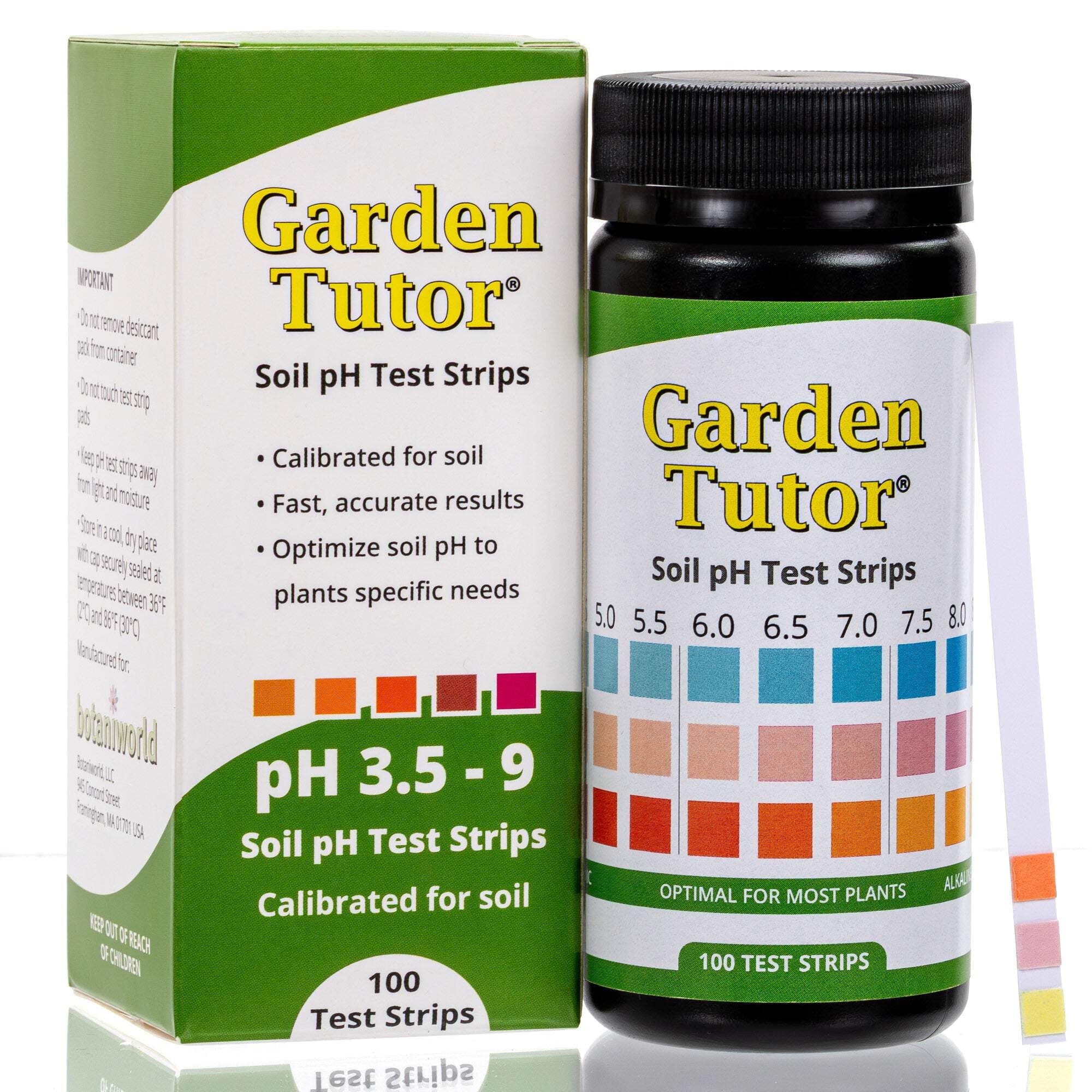 Garden Tutor Soil pH Test Kit, 100 Test Strips with AI Web Reader, Fast ...