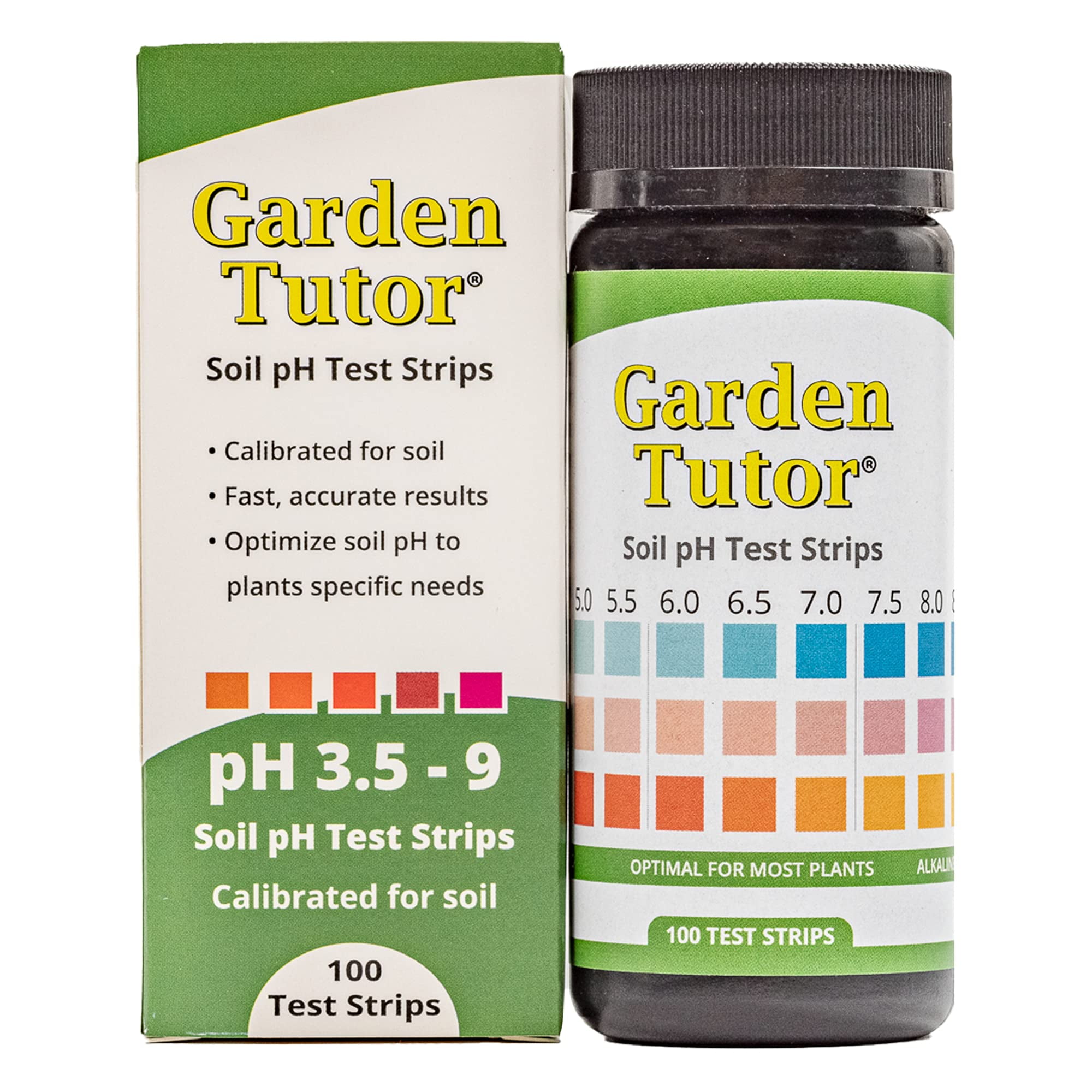 Garden Tutor Soil pH Test Kit (3.59 Range) 100 Soil pH Tester Strips