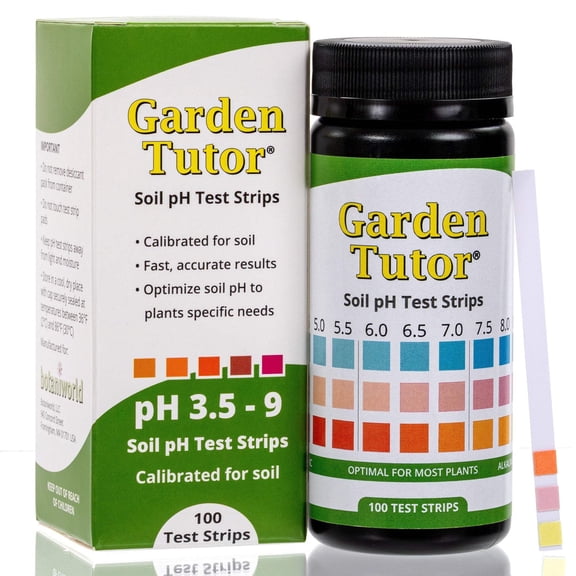 Garden Tutor Soil pH Test Kit, 100 Test Strips with AI Web Reader, Fast Accurate Soil Testing for Garden, Lawn, Vegetables Compost