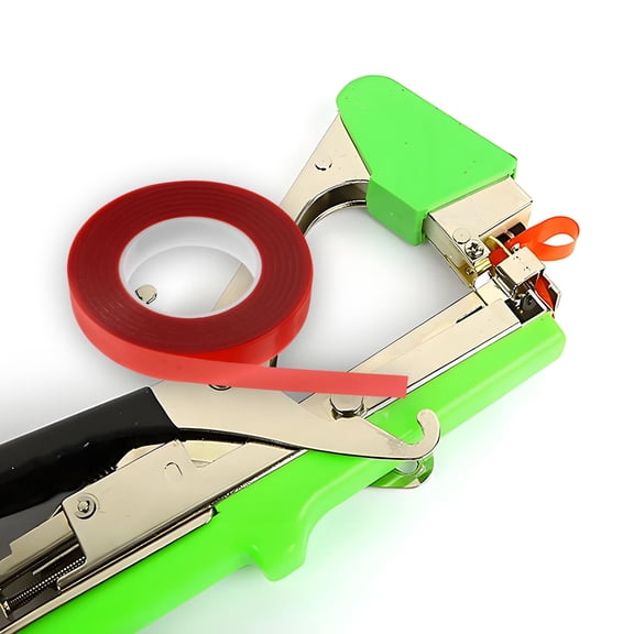 Garden Tying Machine with Red PVC Tape for Quick Plant Support in Gardens and Greenhouses