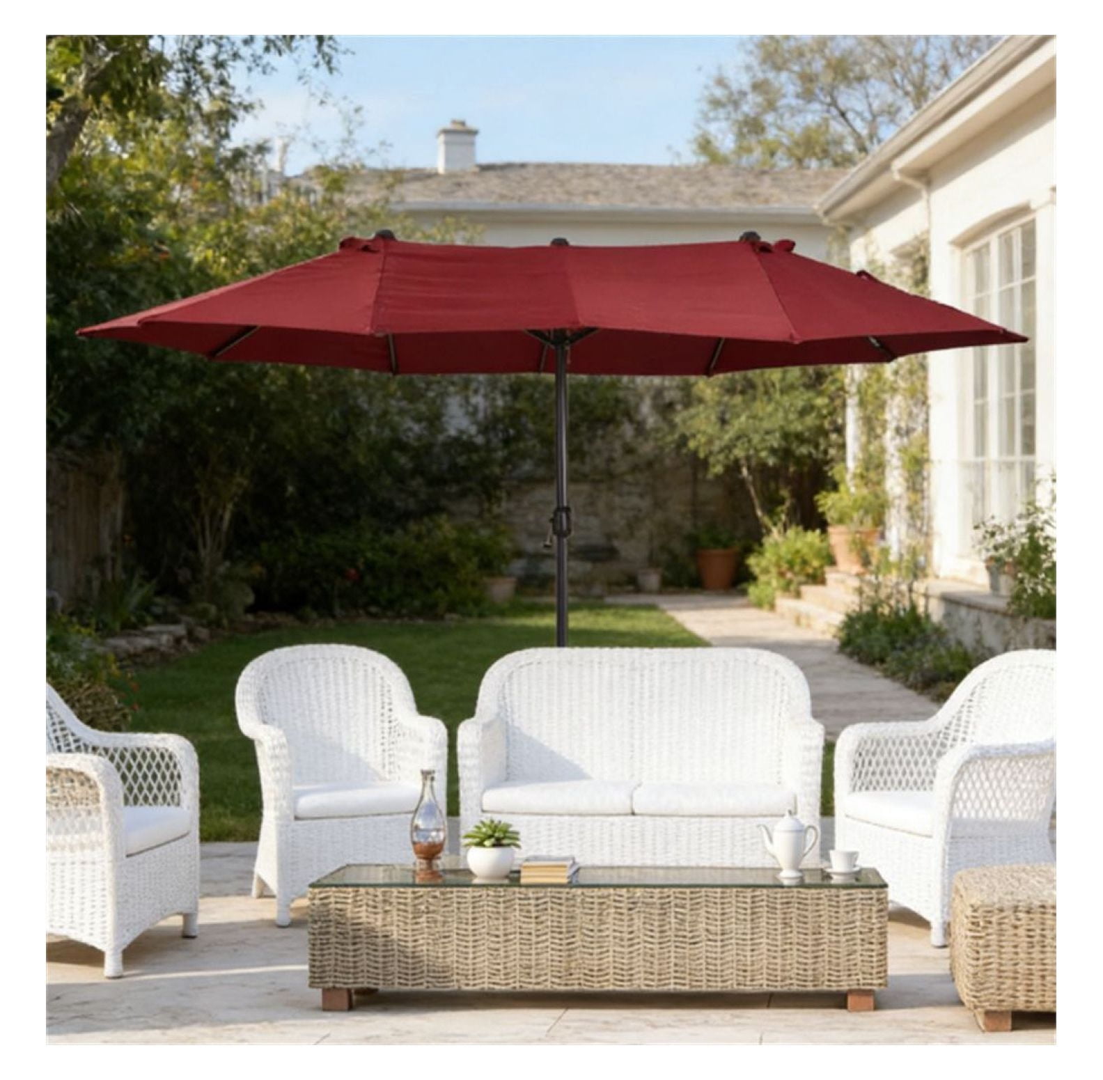 black and white patio umbrellas Hampton Bay 9 ft. Aluminum Market Crank and Auto-Tilt Patio Umbrella in  Cabana Black and White Stripe with Trim UCM190001-BLK
