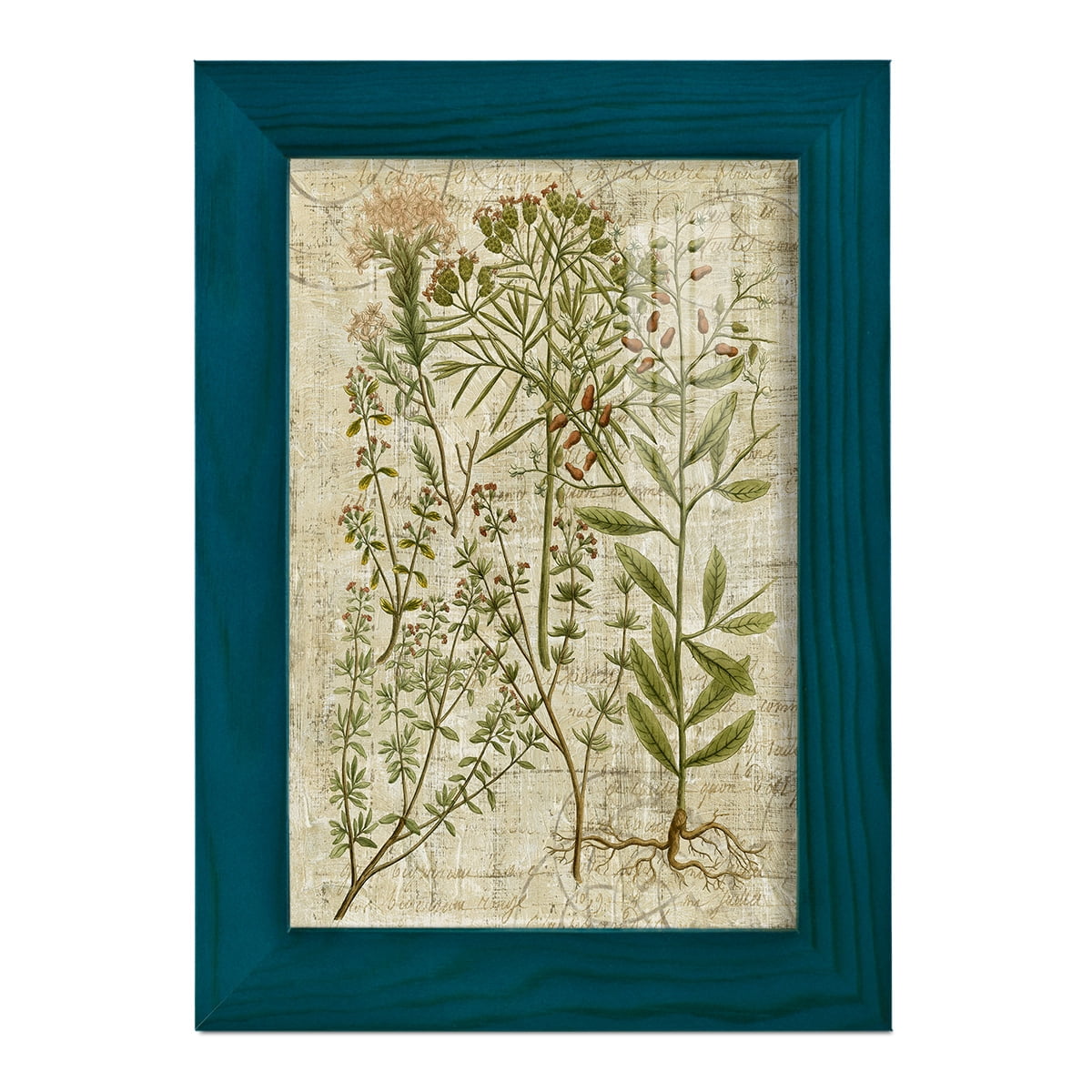 Garden Verses I -Framed Print w/glass-Ocean Blue