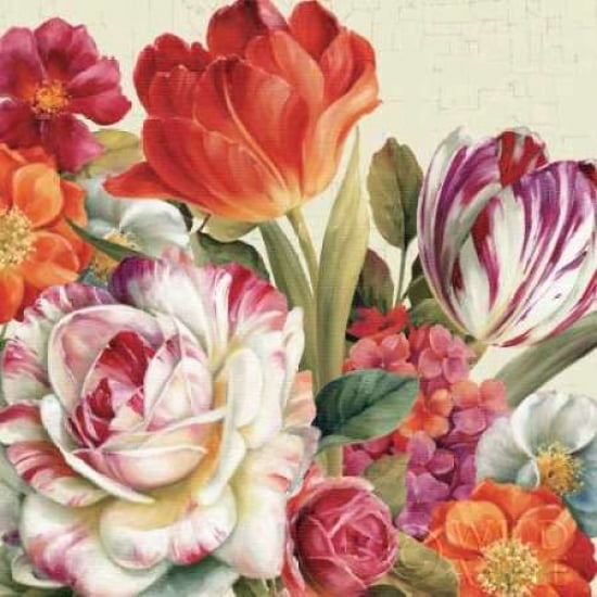 Garden View Tossed - Florals Canvas Art - Lisa Audit (24 x 24)