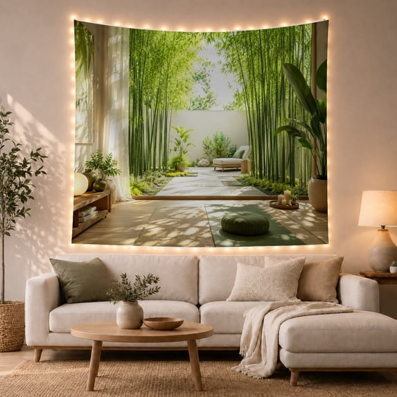 Garden Viewed Shaded with Interior Patio Path Made, Mystical Fantasy for Space Lovers, Galaxy Room Decor, Mother'S Day Gift, Tapestry Wall Hanging for Bedroom and Dorm