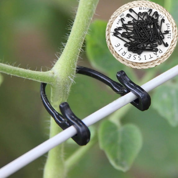 Garden Vine Fastener Clips 50 Pack,Plastic Plant Strapping Hooks for Trellis Support,Essential Lashing Buckles for Tomatoes and Greenery-3Pack