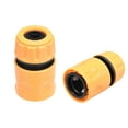 thumbnail image 1 of Garden Water Hose Connector,1/2 ID,Plastic Repair Kit,Quick Connect Fittings Adapter Yellow 2pcs, 1 of 5