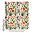 thumbnail image 1 of Garden Watercolor Blossom Flower Shower Curtain for Bathroom, Floral with Botanical Leaves Waterproof Shower Curtains Washable Quick Dry with Hooks Bathtub Curtains 36x72 IN, 1 of 7