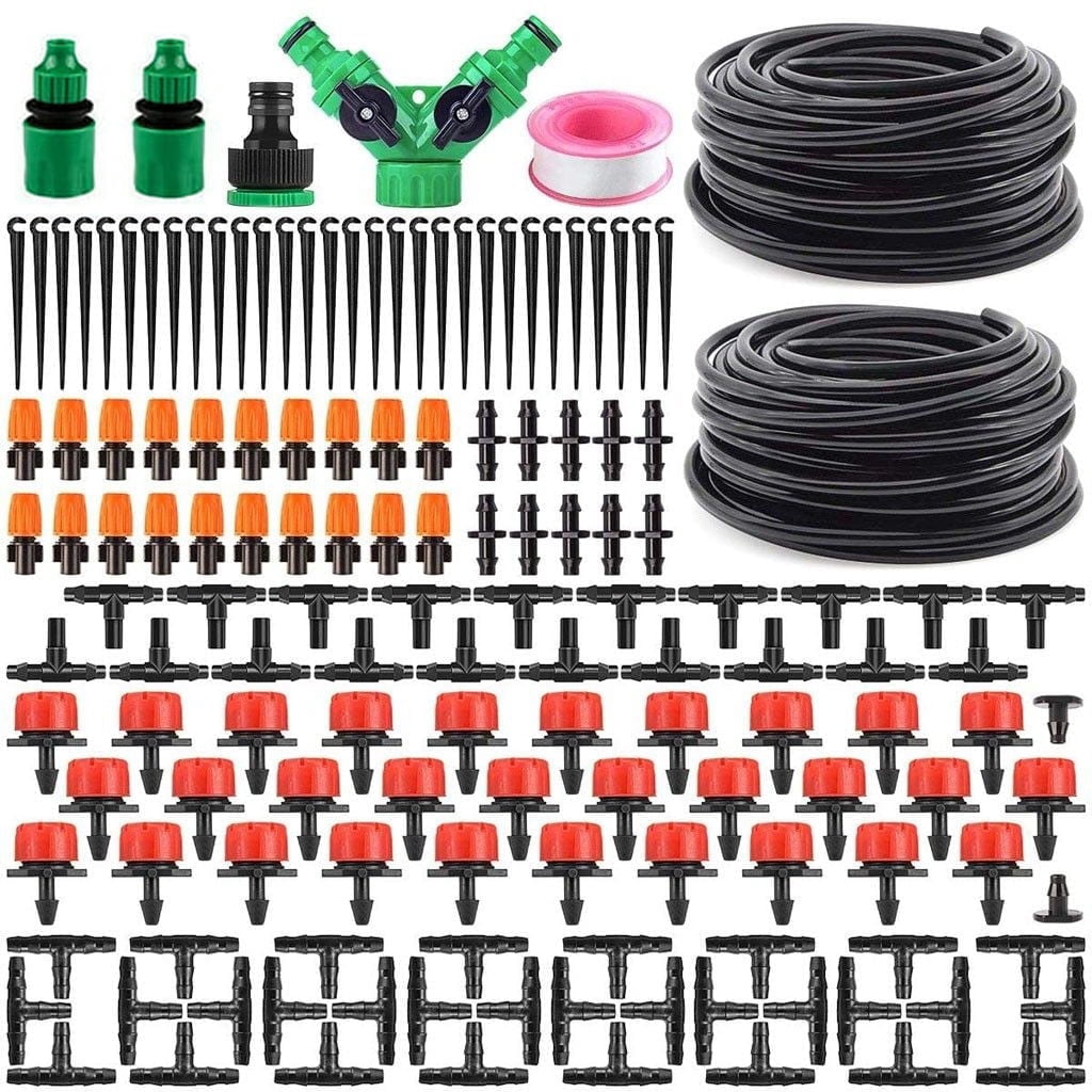 Garden Watering Made Easy with the 100ft Drip Irrigation Kit - Perfect ...