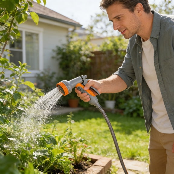 Garden Watering Sprinkler Water Spray Gun Multi-Functional Adjustable Nozzle for Lawn Plants Flowers Car Wash 7.87x4.33x1.38 Inch Rubberized Handle High Pressure Water Guns Tool