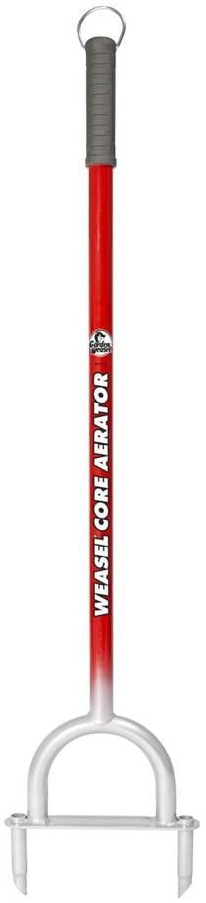 Garden Weasel Core Lawn Aerator - Comfort Grip Handle, Carbon Steel - Red